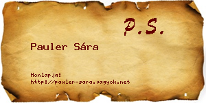 Pauler Sára névjegykártya